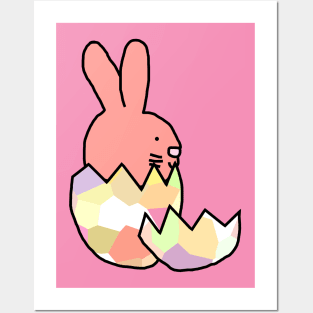 Cute Rose Bunny Rabbit Hatching from Egg Posters and Art